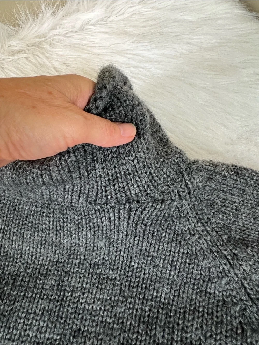 Vintage J Crew Oarsman roll neck wool sweater Heather grey large